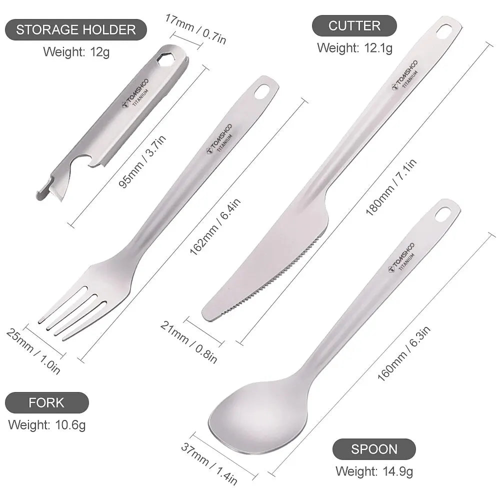 Lightweight Titanium Flatware Cutlery Set