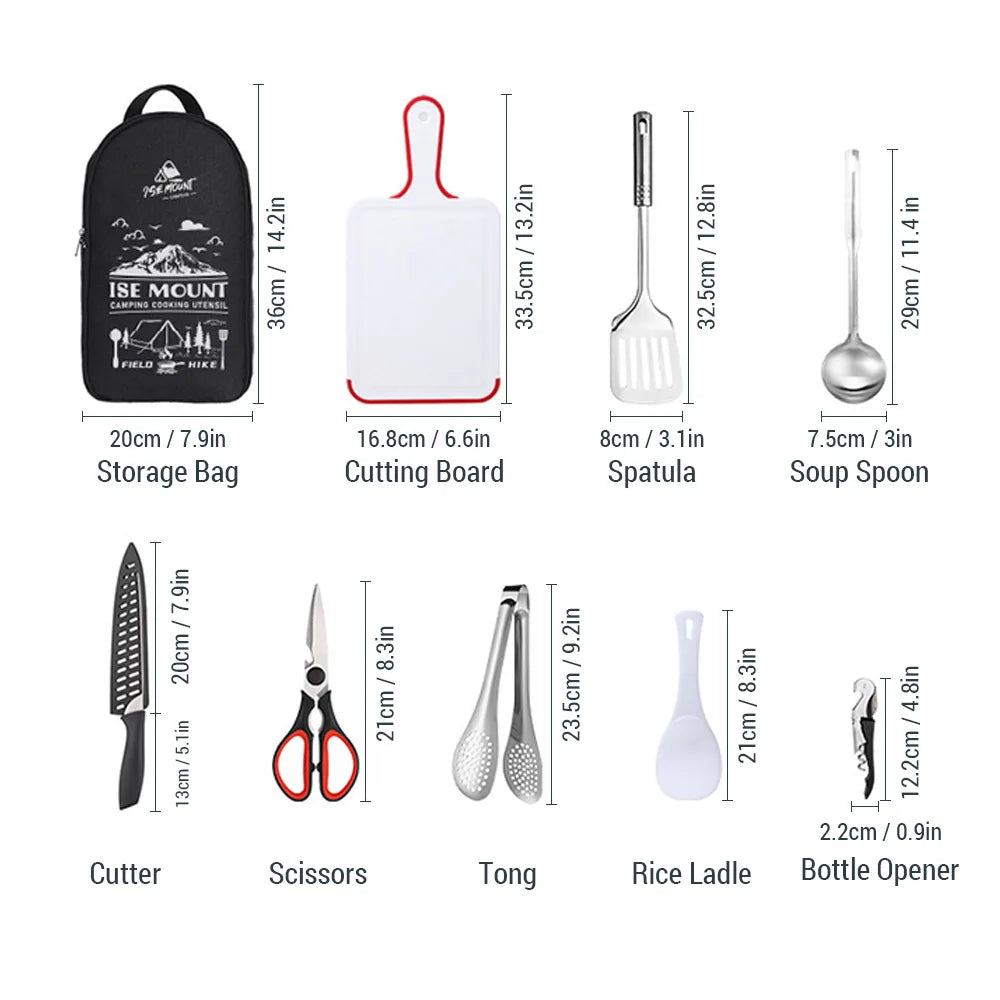 9 in 1 Portable Utensils Set