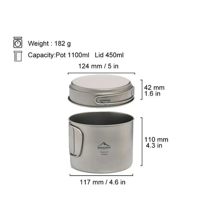 Titanium 1100ml Pot with Pan