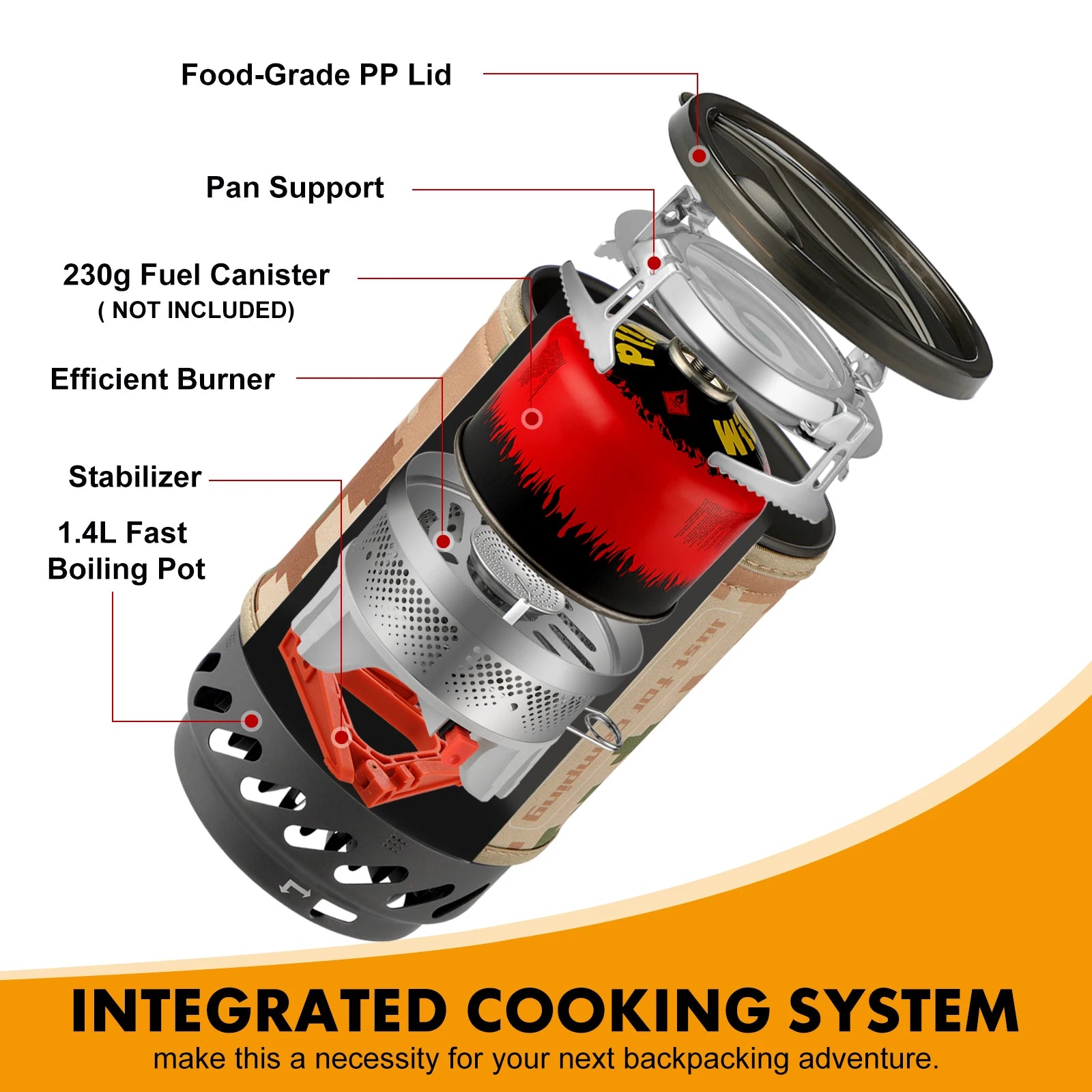 1.4L Backpacking Stove Camping