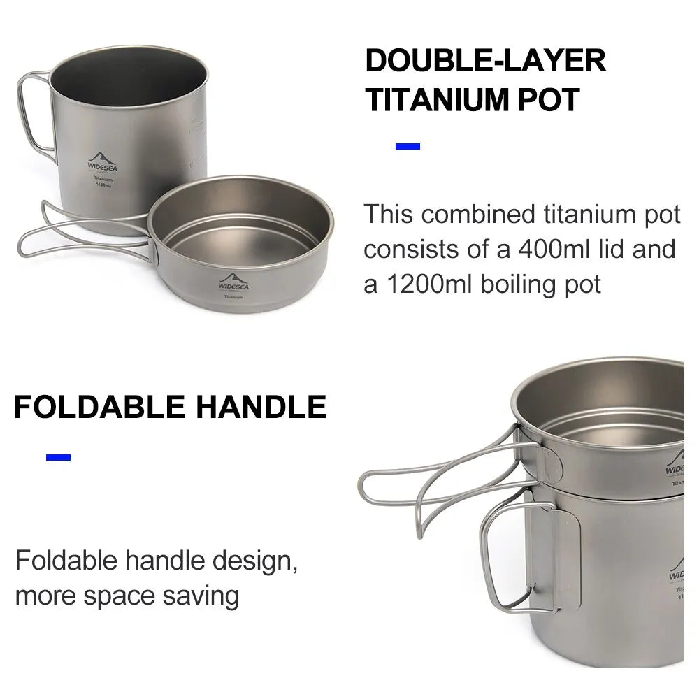 Titanium 1100ml Pot with Pan